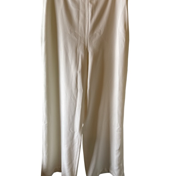 Zara Woman Trousers Pants Wide Leg Size Medium Side Zip Faux Gold Front Buttons - Picture 1 of 5
